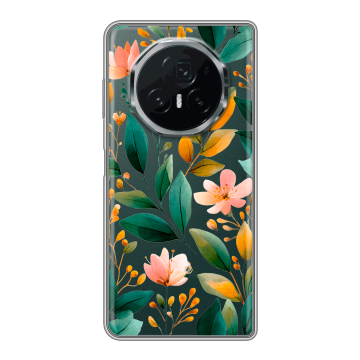 Пластиковый чехол на Honor Magic V3 с принтом Цветы паттерн