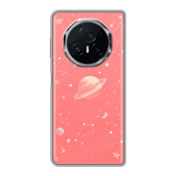 Пластиковый чехол на Honor Magic V3 с принтом Розовый космос