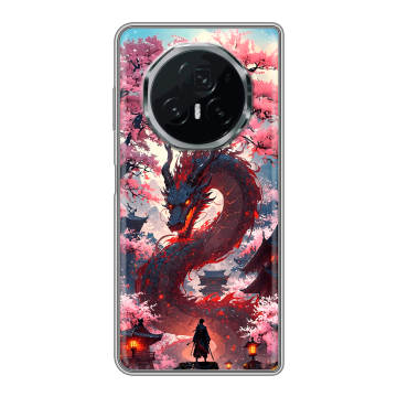 Пластиковый чехол на Honor Magic V3 с принтом Дракон Японский Пластиковый чехол на Honor Magic V3 с принтом Дракон Японский