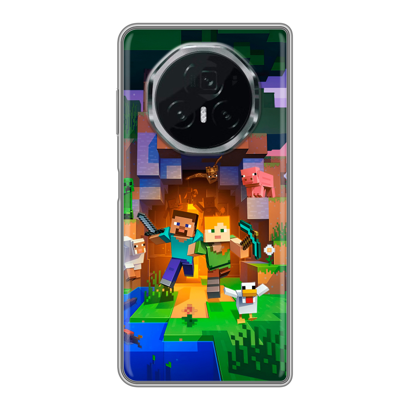 Пластиковый чехол на Honor Magic V3 с принтом Майнкрафт Minecraft Пластиковый чехол на Honor Magic V3 с принтом Майнкрафт Minecraft
