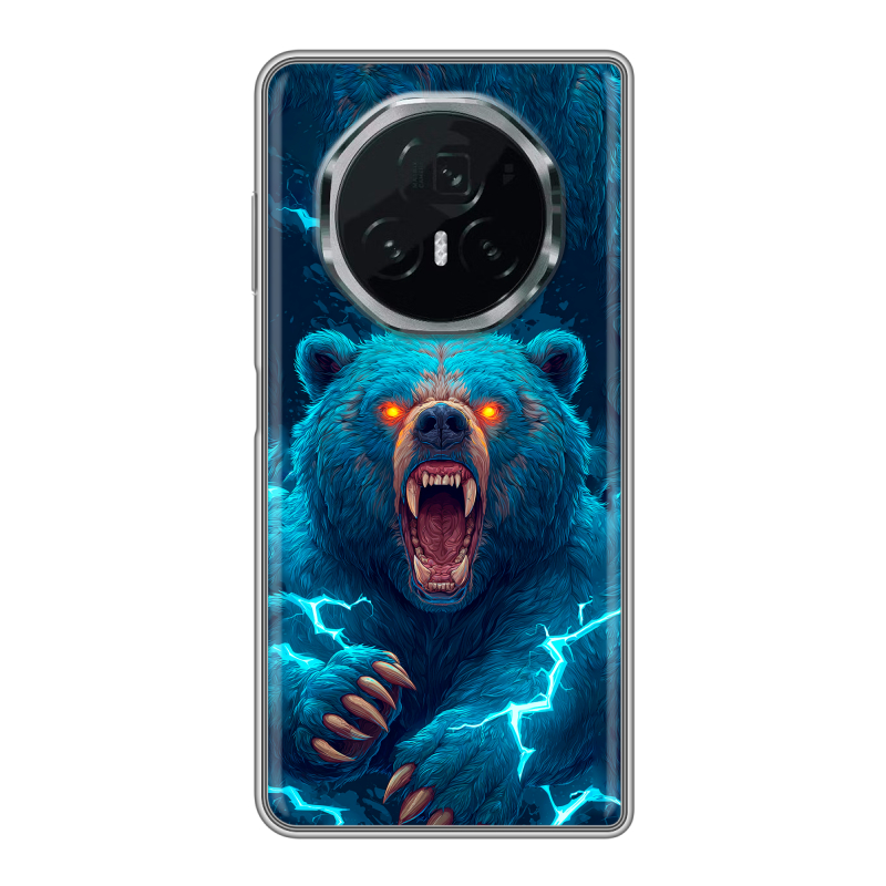 Пластиковый чехол на Honor Magic V3 с принтом Медведь Пластиковый чехол на Honor Magic V3 с принтом Медведь