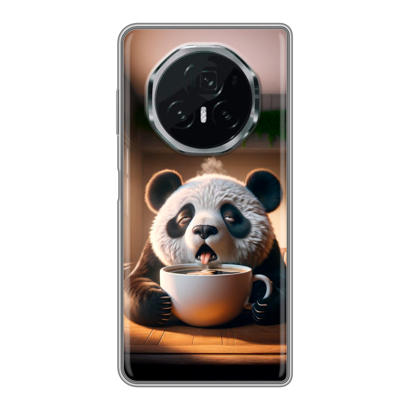Пластиковый чехол на Honor Magic V3 с принтом смешная панда Пластиковый чехол на Honor Magic V3 с принтом смешная панда