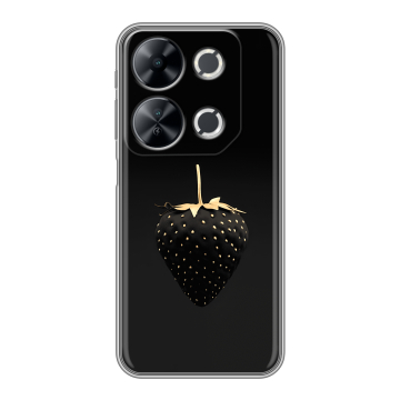 Силиконовый чехол на Itel P65 с принтом Черная клубника Силиконовый чехол на Itel P65 с принтом Черная клубника