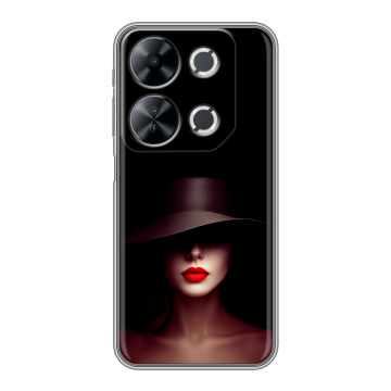 Силиконовый чехол на Itel P65 с принтом Девушка в шляпе Силиконовый чехол на Itel P65 с принтом Девушка в шляпе