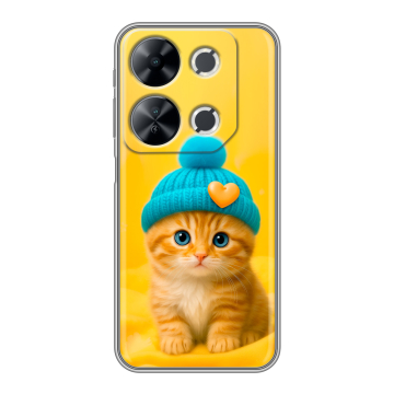 Силиконовый чехол на Itel P65 с принтом Котенок в шапке Силиконовый чехол на Itel P65 с принтом Котенок в шапке