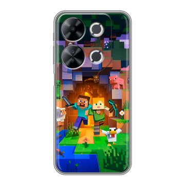 Силиконовый чехол на Itel P65 с принтом Майнкрафт Minecraft Силиконовый чехол на Itel P65 с принтом Майнкрафт Minecraft