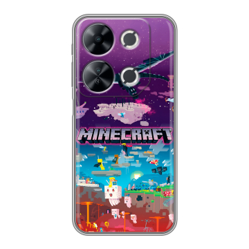 Силиконовый чехол на Itel P65 с принтом Майнкрафт Minecraft Силиконовый чехол на Itel P65 с принтом Майнкрафт Minecraft