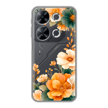 Силиконовый чехол на Itel P65 с принтом Цветы принт