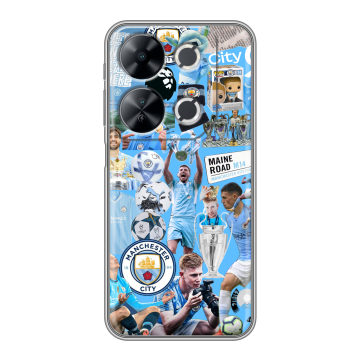 Силиконовый чехол на Itel P65 с принтом Man City Манчестер Сити