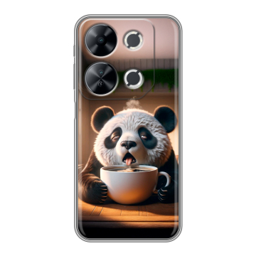 Силиконовый чехол на Itel P65 с принтом смешная панда Силиконовый чехол на Itel P65 с принтом смешная панда