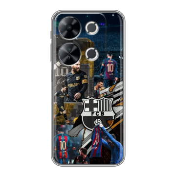 Силиконовый чехол на Itel P65 с принтом Messi Barcelona