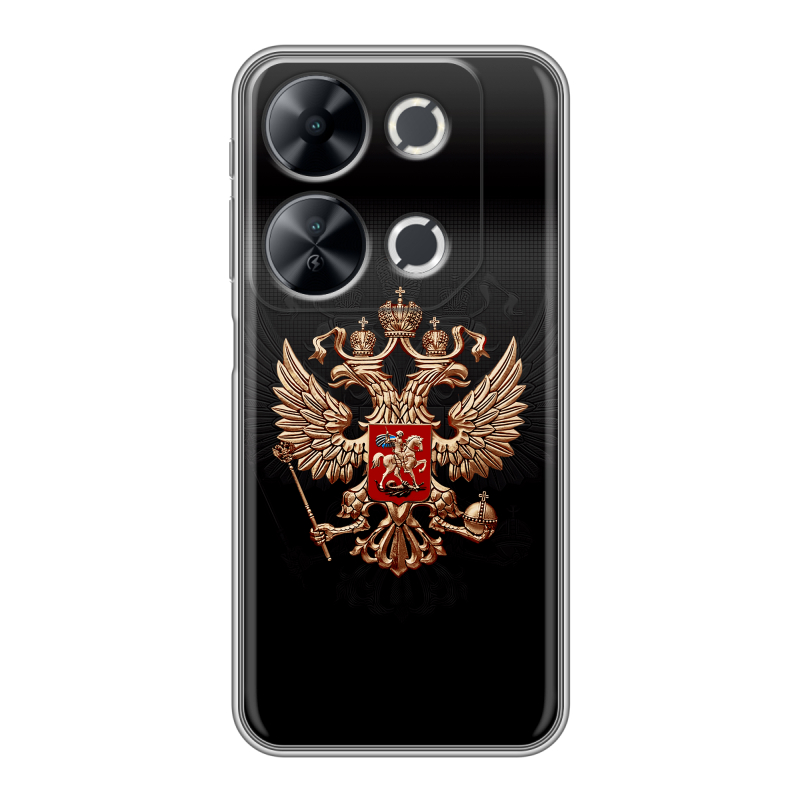 Силиконовый чехол на Itel P65 с принтом Герб России Силиконовый чехол на Itel P65 с принтом Герб России