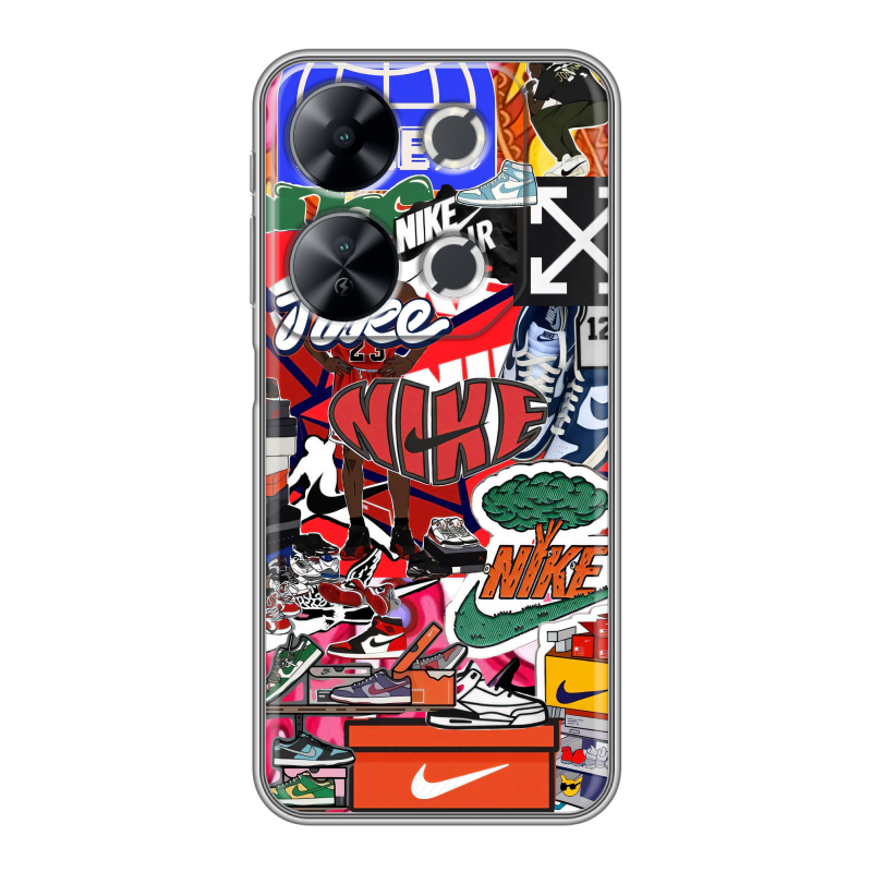 Силиконовый чехол на Itel P65 с принтом Найк Nike яркий Силиконовый чехол на Itel P65 с принтом Найк Nike яркий