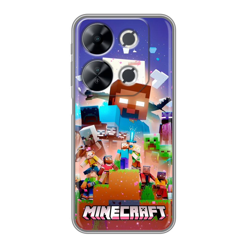 Силиконовый чехол на Itel P65 с принтом Майнкрафт Minecraft Силиконовый чехол на Itel P65 с принтом Майнкрафт Minecraft