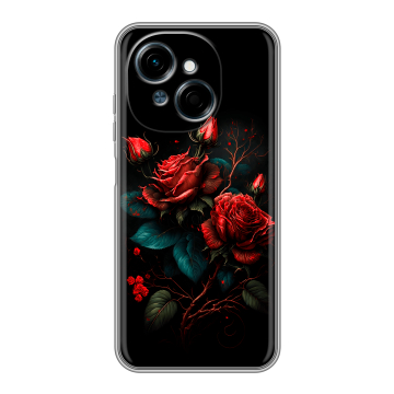 Силиконовый чехол на Tecno Spark Go 1 с принтом Розы красные Силиконовый чехол на Tecno Spark Go 1 с принтом Розы красные