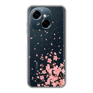 Силиконовый чехол на Tecno Spark Go 1 с принтом Ветка сакуры