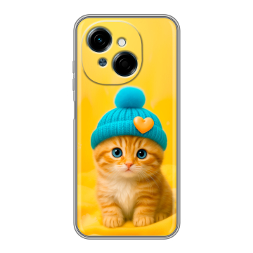 Силиконовый чехол на Tecno Spark Go 1 с принтом Котенок в шапке Силиконовый чехол на Tecno Spark Go 1 с принтом Котенок в шапке