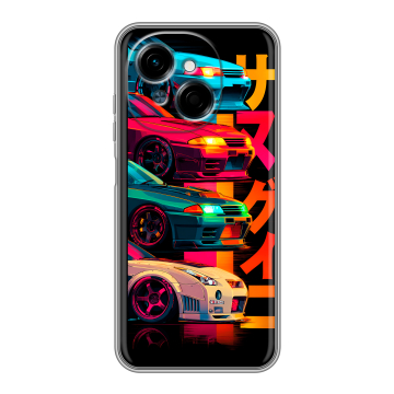 Силиконовый чехол на Tecno Spark Go 1 с принтом Гоночные машины Силиконовый чехол на Tecno Spark Go 1 с принтом Гоночные машины