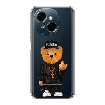 Силиконовый чехол на Tecno Spark Go 1 с принтом Плюшевый медведь