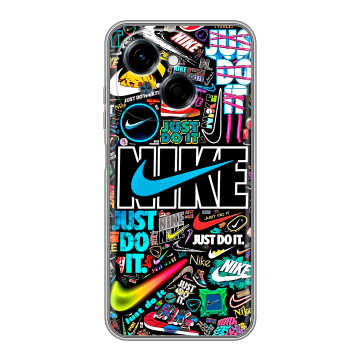 Силиконовый чехол на Tecno Spark Go 1 с принтом найк nike черный
