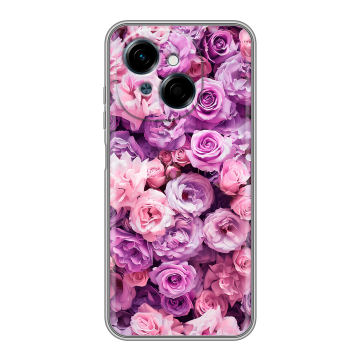 Силиконовый чехол на Tecno Spark Go 1 с принтом лавандовые розы