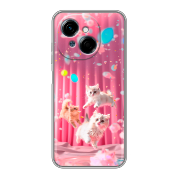 Силиконовый чехол на Tecno Spark Go 1 с принтом милые котики