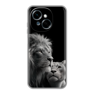 Силиконовый чехол на Tecno Spark Go 1 с принтом Лев кошки