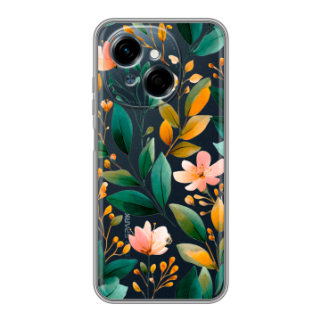 Силиконовый чехол на Tecno Spark Go 1 с принтом Цветы паттерн