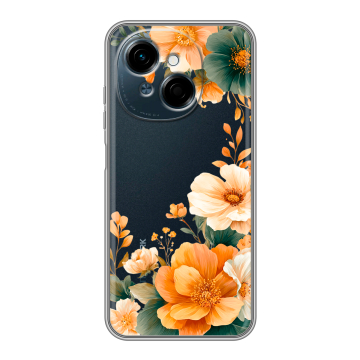 Силиконовый чехол на Tecno Spark Go 1 с принтом Цветы принт