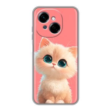 Силиконовый чехол на Tecno Spark Go 1 с принтом Розовый котенок