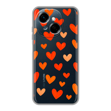 Силиконовый чехол на Tecno Spark Go 1 с принтом Сердечки