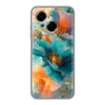 Силиконовый чехол на Tecno Spark Go 1 с принтом Цветы