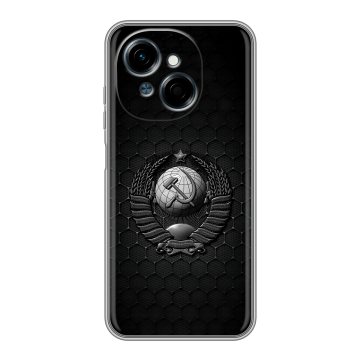 Силиконовый чехол на Tecno Spark Go 1 с принтом Герб Флаг СССР Силиконовый чехол на Tecno Spark Go 1 с принтом Герб Флаг СССР