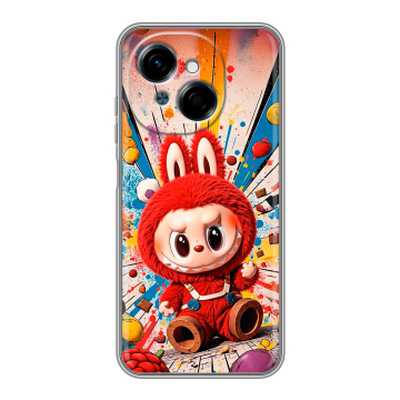 Силиконовый чехол на Tecno Spark Go 1 с принтом Labubu Лабубу