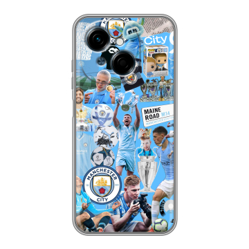 Силиконовый чехол на Tecno Spark Go 1 с принтом Man City Манчестер Сити