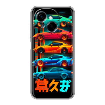 Силиконовый чехол на Tecno Spark Go 1 с принтом машины тачки