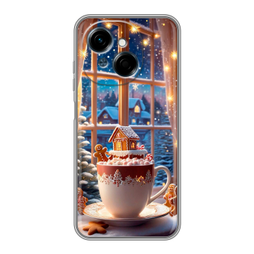 Силиконовый чехол на Tecno Spark Go 1 с принтом Новый год