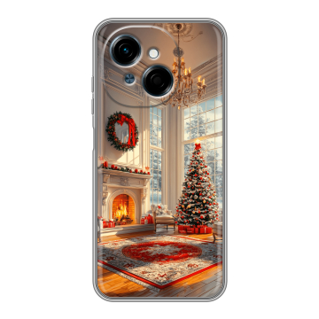 Силиконовый чехол на Tecno Spark Go 1 с принтом Новый год