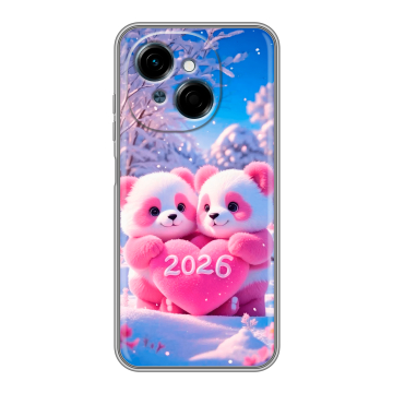 Силиконовый чехол на Tecno Spark Go 1 с принтом Новый год