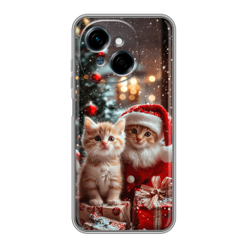 Силиконовый чехол на Tecno Spark Go 1 с принтом Новый год