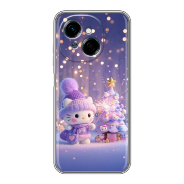 Силиконовый чехол на Tecno Spark Go 1 с принтом Новый год