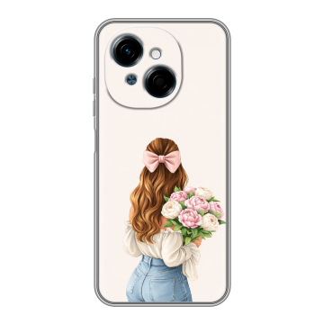 Силиконовый чехол на Tecno Spark Go 1 с принтом женский