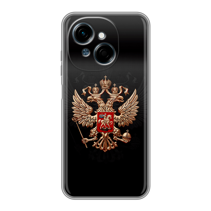 Силиконовый чехол на Tecno Spark Go 1 с принтом Герб России Силиконовый чехол на Tecno Spark Go 1 с принтом Герб России
