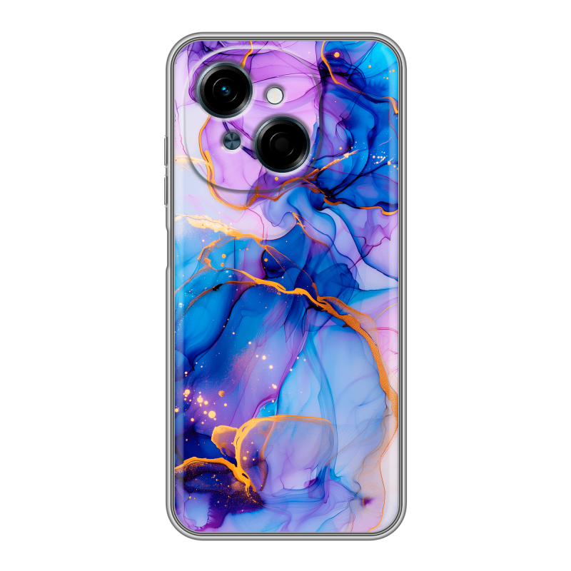 Силиконовый чехол на Tecno Spark Go 1 с принтом синий мрамор Силиконовый чехол на Tecno Spark Go 1 с принтом синий мрамор