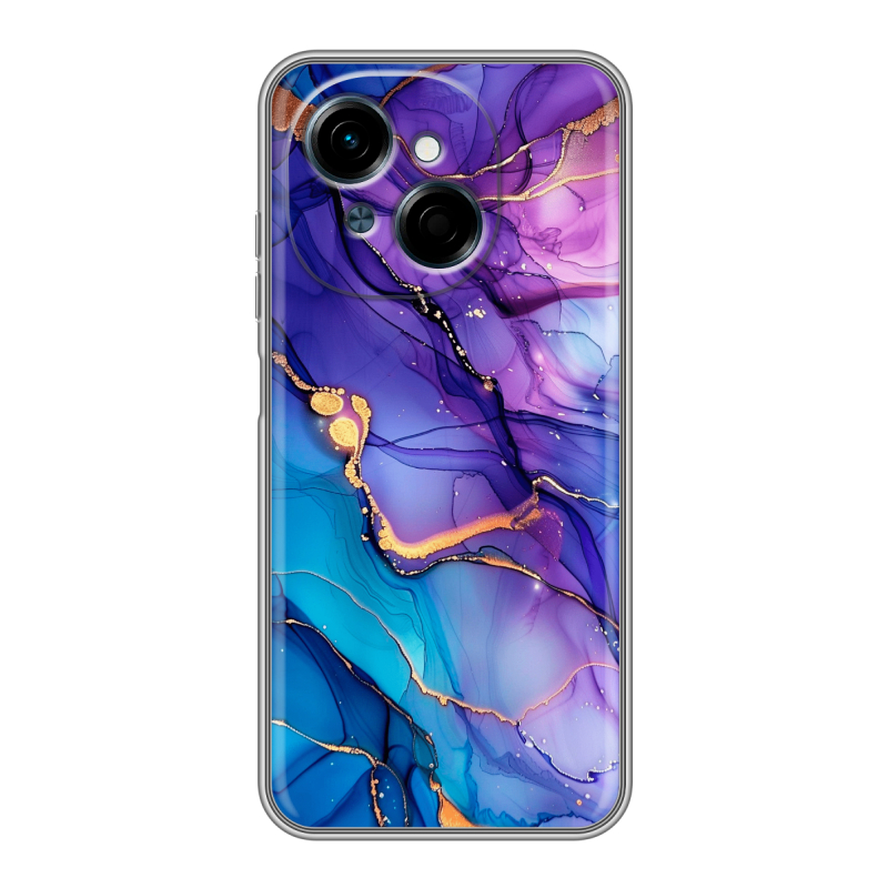 Силиконовый чехол на Tecno Spark Go 1 с принтом синий мрамор Силиконовый чехол на Tecno Spark Go 1 с принтом синий мрамор