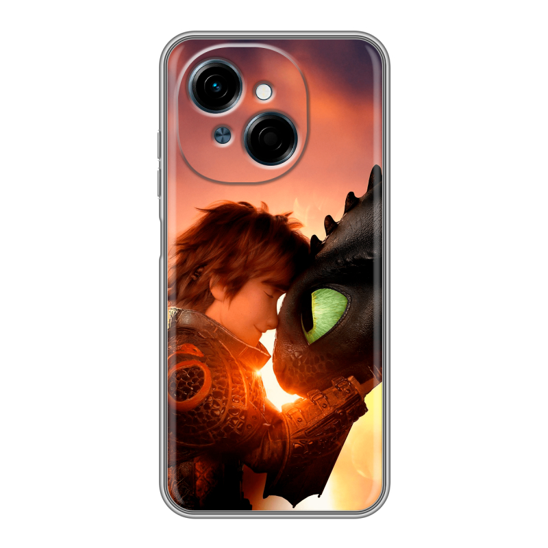 Силиконовый чехол на Tecno Spark Go 1 с принтом Как приручить дракона Силиконовый чехол на Tecno Spark Go 1 с принтом Как приручить дракона