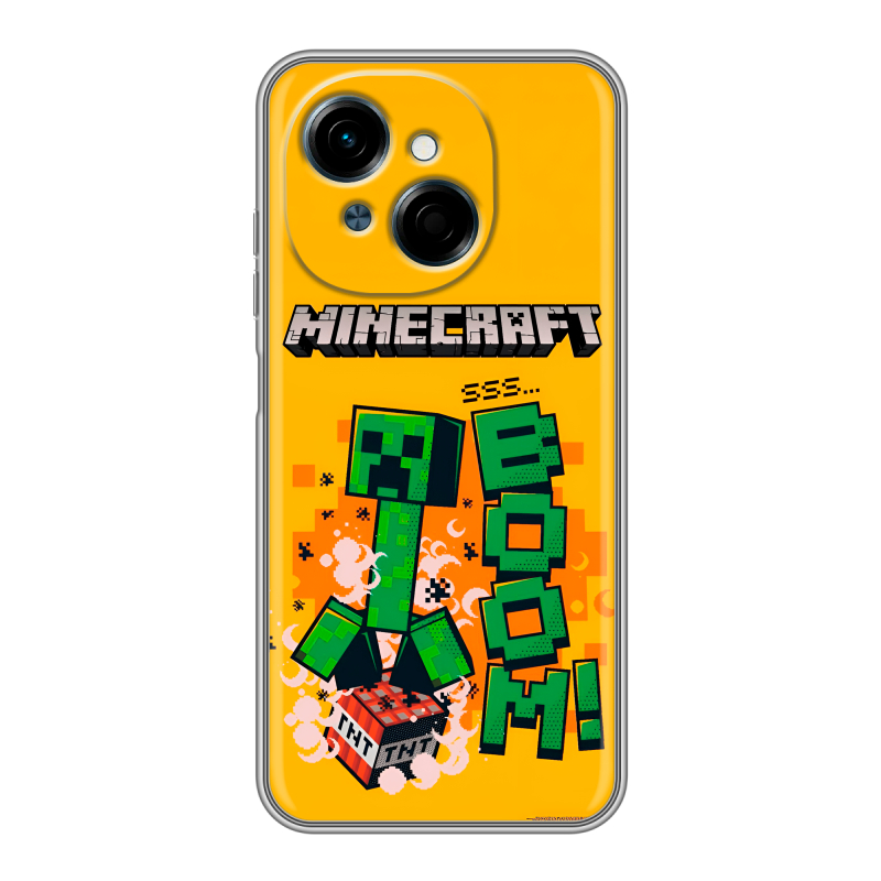 Силиконовый чехол на Tecno Spark Go 1 с принтом Майнкрафт Minecraft Силиконовый чехол на Tecno Spark Go 1 с принтом Майнкрафт Minecraft