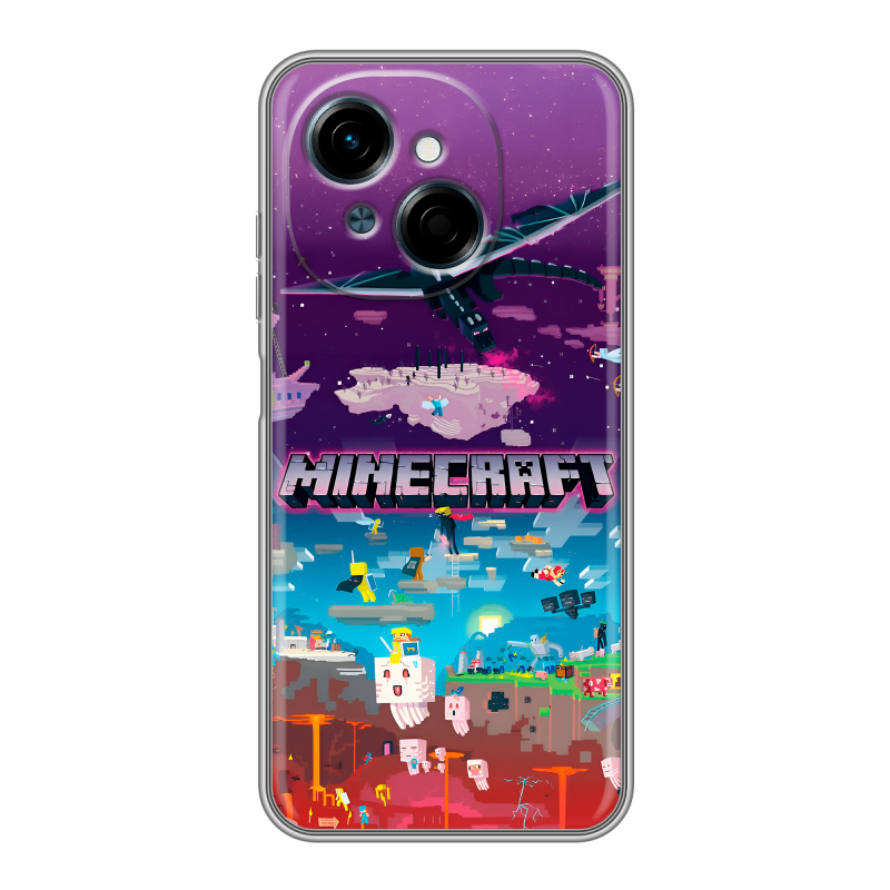 Силиконовый чехол на Tecno Spark Go 1 с принтом Майнкрафт Minecraft Силиконовый чехол на Tecno Spark Go 1 с принтом Майнкрафт Minecraft