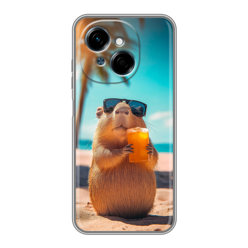 Силиконовый чехол на Tecno Spark Go 1 с принтом Капибара Силиконовый чехол на Tecno Spark Go 1 с принтом Капибара