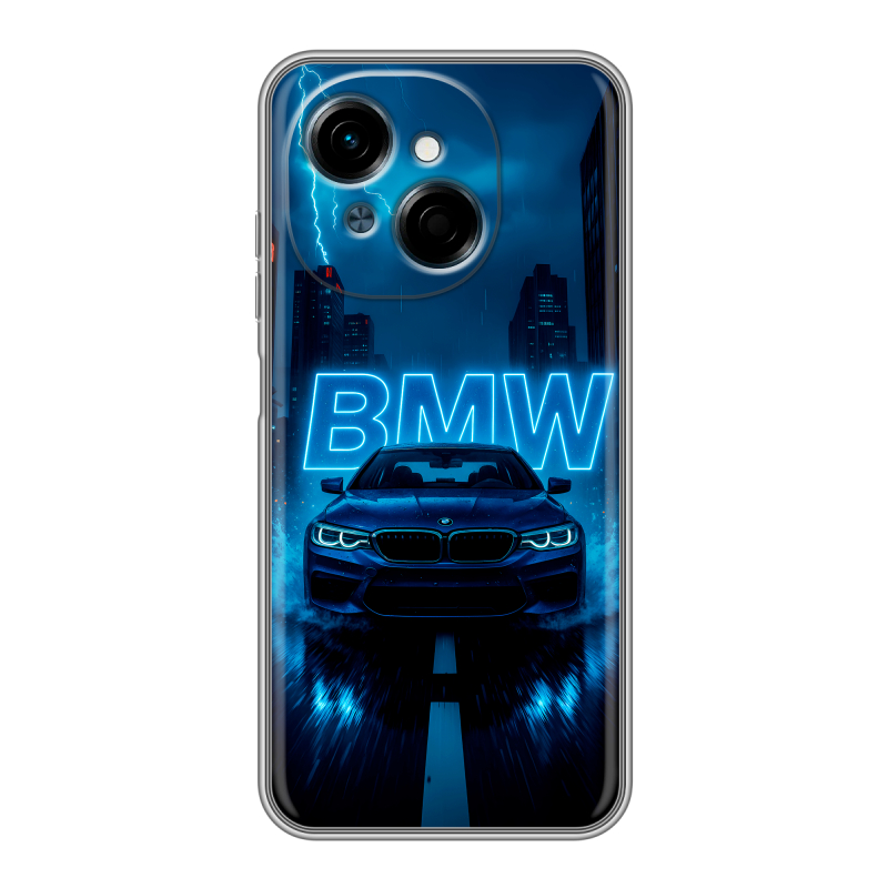 Силиконовый чехол на Tecno Spark Go 1 с принтом BMW БМВ Силиконовый чехол на Tecno Spark Go 1 с принтом BMW БМВ